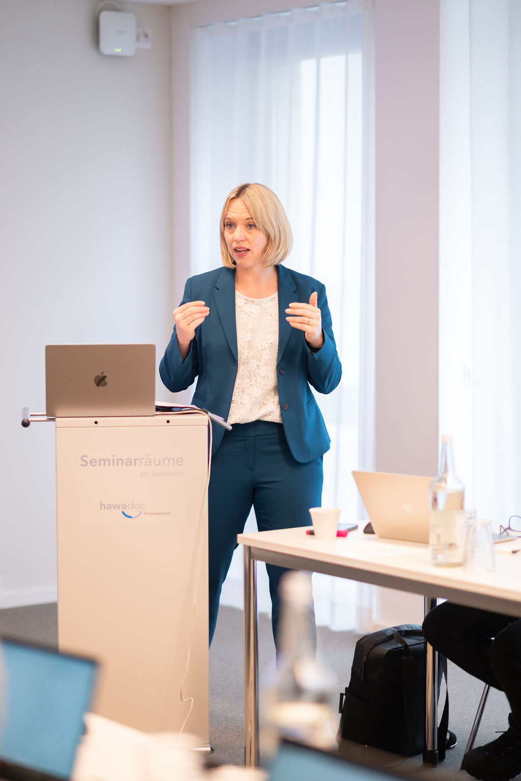 Keynote in den Seminarräumen am Garnmarkt